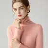 Blusa feminina de malha com gola alta, outono 2026, quente, justa ao corpo, estilosa, com gola franzida