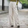 Pantalones Casuales de Algodón Rectos Gruesos Cálidos de Cintura Alta para Mujer Otoño Invierno Nuevo Estilo Moda Holgados Pantalones Acolchados Pantalones de Pierna Ancha