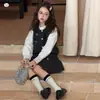 Conjunto de Camisa para Niñas 2026 Otoño Nuevo Elegante Ropa Infantil Primavera y Otoño Chaleco de Punto Chaleco Camisa Conjunto de Dos Piezas