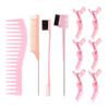 Set de Peines Platinum Fly para Peinar el Cabello, Pinza de Cocodrilo para Peinar el Cabello sin Marcas, Peine para Pompadour, Peine de Dientes Anchos