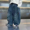 Jeans para Niños Primavera y Otoño 2026 Nuevo Estilo Ropa para Niños Pequeños Travieso Genial Holgado Casual Pierna Recta Pierna Ancha Pantalones Ropa de Otoño