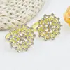 Venda direta da fábrica anéis de guardanapo de metal liga leve incrustados com pérolas e strass, acessórios de decoração de mesa