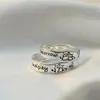 Anillo de pareja de cachorros con diseño de fuegos artificiales lindo, para hombres y mujeres, nuevo, nicho, ins, diseño abierto pintado a mano, anillo, venta al por mayor