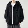 Sudadera con capucha de punto gris de marca de moda para otoño e invierno, sudadera con capucha de punto gris para pareja, top casual de estilo americano de ajuste holgado para hombre