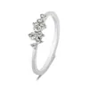 Anel de Casamento Estrelado com Cravejamento de Diamantes Luo Chen, Joia de Anel Exquisita de Nicho para Presente de Feriado para Mulheres, Anel de Luxo Leve de Alta Qualidade