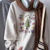 Sudadera de Manga Larga con Estampado Oversize para Mujer, Estilo Coreano Ins, Holgada, Nicho Bf, Chaqueta Casual Nueva Otoño e Invierno 2025