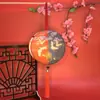 Nova Lanterna Impressa Frente e Verso Lanterna Portátil Antiga Luminosa Estilo Chinês Retrô Ano Novo Alta Transparência Redonda Lanterna de Palácio