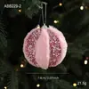 Nuevas Pestañas de Bola de Espuma de Peluche Rosa Bola de Navidad Adornos Colgantes para Árbol de Navidad Decoración de Ambiente Accesorios DIY