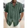 Camisa Havaiana Transfronteiriça Peça Única Masculina Praia Tamanho Grande Casual Estampada em 3D Manga Curta Camisa de Férias à Beira-Mar Tendência