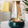 Vaso de Agua Doméstico de Lujo de Vidrio Diamante Ámbar con Soporte para Sala de Estar, Taza de Té Resistente al Calor para Hospitalidad, Juego de Tazas para Beber Agua