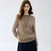 Nueva colección de otoño e invierno: suéter de cachemira pura para mujer, una prenda de alta calidad con cuello redondo, perfecto como capa interior cálida, efecto adelgazante y un diseño de punto