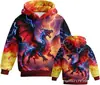 Sudadera con capucha casual para niños, estampado de animales coloridos, impresión 3D, nueva, venta directa del fabricante, suministro de comercio exterior