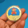 Personaje de Dibujos Animados Italiano Mario Moneda Conmemorativa Colorida Personaje de Videojuego Sello de Exportación Transfronteriza Pequeño Regalo para Niños