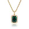 Collar de Piedras Preciosas Coloridas para Hombre, Joyería Popular de Hip-Hop Europeo y Americano Transfronterizo, Accesorios de Alta Gama para Mujer, Colgante de Zirconia