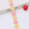 Accesorios de flores pequeñas de encaje de colores hechos a mano, encaje lateral con ropa, cortina, bordado, tela, material decorativo