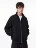 Cardigã casual pesado estilo americano Han Lu com gola alta, jaqueta streetwear masculina de corte solto para outono