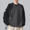 Roupa Masculina Shanggu Primavera e Outono Marca Tendência Retrô Patchwork Cor Blocada Moletom Estilo Americano Masculino Gola Redonda Pulôver Manga Longa Top