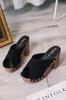 Sandalias de Mujer de Tacón Alto Nuevas de Verano 2019 Sandalias de Mesa con Tacón Grueso Chanclas Sexy para Boca