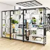Prateleira divisória, estante de escritório com tela, rack decorativo de chão para sala de jantar, suporte para flores, rack de exposição de entrada divisória para sala de estar