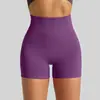 Pantalones cortos de fitness para mujer de tres puntos de cintura alta con efecto de realce de glúteos, de punto sin costuras ajustados, para yoga, correr, deportes