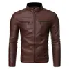 Roupas Masculinas Transfronteiriças outono e inverno 2023 slim-fit simples moderno jaqueta de couro PU casual lavada para motocicleta masculina