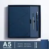 Caderno com logo personalizado, conjunto de caixa de presente para caderno espesso, diário para reuniões de negócios, bloco de notas A5 com capa de couro macio atacado