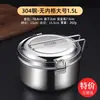 Lonchera de Acero Inoxidable 304, Lonchera Redonda Tradicional de Hierro de Doble Capa para Cocinar al Vapor de Grado Alimenticio para Trabajadores de Oficina y Estudiantes