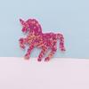 Venta al por mayor de fábrica colorido polvo dorado caballo DIY accesorios de joyería broche horquilla adorno para la cabeza material de decoración Unicornio
