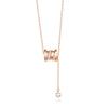 Collar elegante de plata de ley 925 con diamantes giratorios de cintura pequeña para mujer, cadena de clavícula con colgante de lujo ligero y a la moda que combina con todo.