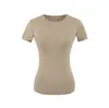 8701-26 Verão Estilo Coreano Slim Fit Gola Redonda Liso Básico Manga Curta Suéter Camiseta Camada Base