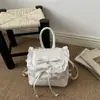 Mochila de Lunares con Lazo para Mujer 2026 Verano Nueva Moda Tendencia Borde de Encaje Pequeña Bolsa Escolar Bolsa de Viaje