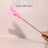 Vara de gato de arame de aço flor haste longa pena com sino varinha de fada brinquedo de gato auto-brincadeira interatividade brinquedo de gato