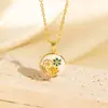 Nuevo producto transfronterizo: Collar portafotos de flor en forma de corazón abrible para mujer, chapado en cobre con oro real, incrustado con circonita, venta al por mayor