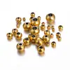 Cuentas de acero inoxidable cuentas con agujero pasante superficie con cuentas accesorios para joyería DIY cuentas redondas con agujero pasante punto venta al por mayor