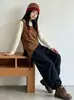 Conjunto de Estilo Artístico para Niñas Colección Otoño 2026 Nuevo: Conjunto de Dos Piezas para Niños Mayores con Chaleco Falso de Dos Piezas, Camiseta y Pantalones de Algodón de Pierna Ancha