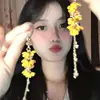 Pendientes de Borla de Aguja de Plata Fresca Estilo Coreano con Diamantes, Pendientes de Botón Versátiles Dulces y de Moda para Ir al Trabajo y Estilo Casual Venta al por Mayor