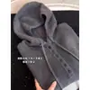 Suéter de malha de cashmere liso com capuz, bonito, único, 2026 Outono/Inverno, peça versátil de manga longa, modelador para mulheres