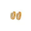 Pendientes de Aro Doble con Diamantes Cepillados de Plata de Ley S925 Yuebao Jewelry Minimalistas de Lujo Ligero para el Trabajo de Nicho Versátiles