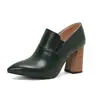 Zapatos romanos de punta retro para mujer, nuevos zapatos de capa única para primavera y otoño, tacones altos gruesos, tallas grandes 40-50, zapatos de comercio exterior