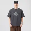 Ropa para Hombre Fengshe / Camiseta de Manga Corta Nueva de Verano 2026 para Hombre, Versátil Camiseta Casual de Peso Pesado con Estampado de Letras