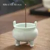 Mini Quemador de Incienso Xianglong de Cerámica para Uso en Interiores del Hogar, Quemador de Porcelana Blanca para Ceremonia del Té y Aromaterapia con Soporte para Incienso de Doble Dragón