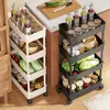 Prateleira de armazenamento para vãos de cozinha, estante de geladeira multicamada ultraestreita de piso com rodas, prateleira de armazenamento doméstica, carrinho utilitário para banheiro