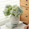 Estilo Ins Arreglo Floral Creativo Arreglo Floral Simple y de Alta Gama Personalizado Escandinavo Lujo Accesible Cerámica Jarrón Blanco Arreglo Floral