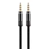1.5 metros 3 metros 3.5mm gancho y bucle tejido línea de audio macho a macho par AUX audio de coche al por mayor