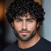 Novo produto de comércio exterior: Peruca preta sintética masculina de cabelo natural curto e cacheado, cachos pequenos romanos, atacado
