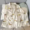 Fábrica Directa Conjunto de Pijama de Algodón Nube de Verano para Mujer 2026 Nuevo Estilo Manga Corta Pantalones Cortos para Niña Estudiante Dibujos Animados Ropa de Casa