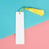 Marcadores de página criativos para presentes, marcadores de página práticos de metal e alumínio DIY, materiais em branco, borlas coloridas, adequados para estudantes usarem enquanto leem