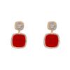 Pendientes de placa geométrica con microincrustaciones de circonita, estilo retro francés, con personalidad de nicho y diseño versátil para mujer.