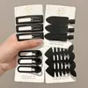 Pinza para el Cabello Negra Mate Sencilla, Pinza para Flequillo Lateral, Horquilla de Nuevo Estilo que No Deja Marca, Pinza de Pato, Accesorio para el Cabello