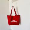 2026 Novo Estilo Bolsa Tote Feminina de Verão Grande Capacidade Estampada com Letras Bolsa de Ombro Simples Leve de Camada Única